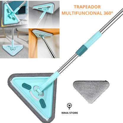 Mopa Extensible 2 En 1 Cabezal Giratorio 360°